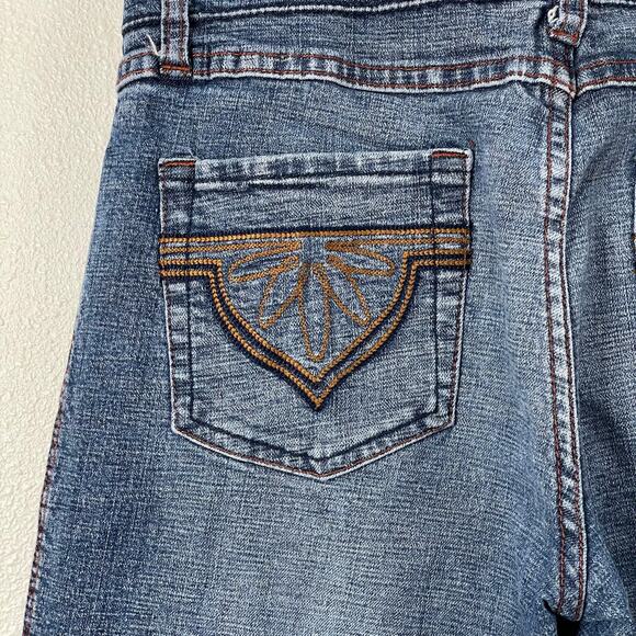 Vintage 90s Y2k Bubblegum Embroidered Stretch Flare Jeans Trashy 9 10 - Picture 6 of 10